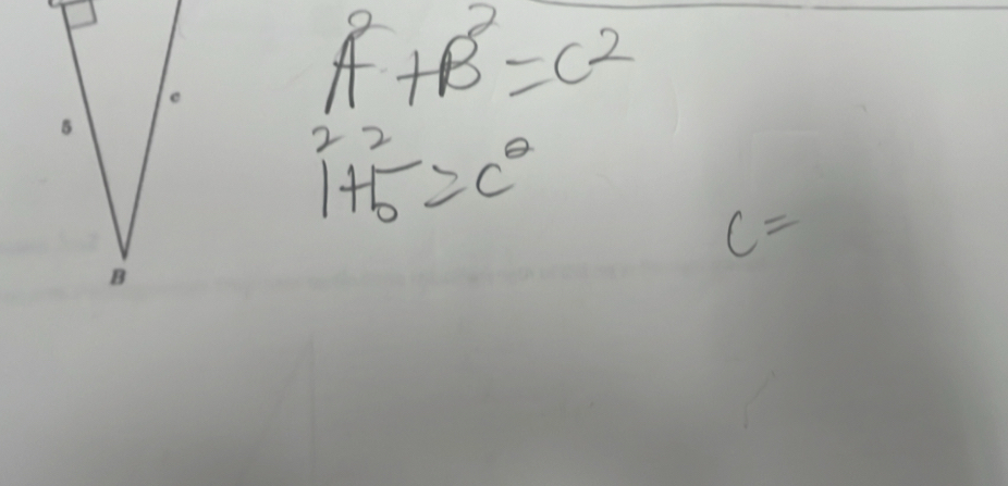 A^2+B^2=c^2
22
1+5=c^(θ)
c=