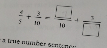 + 
a true number sentence