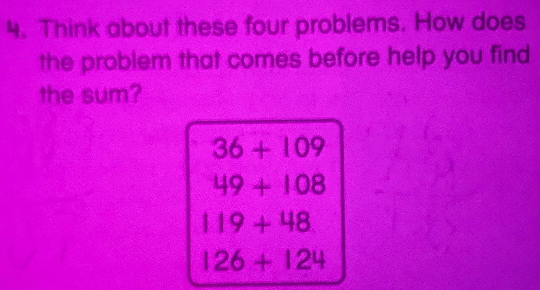 Solved: Think about these four problems. How does the problem that ...