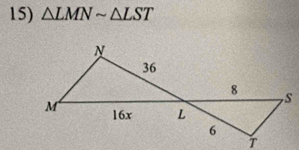 △ LMNsim △ LST