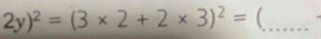 2y)^2=(3* 2+2* 3)^2= _