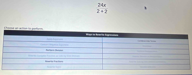  24x/2+2 
Choose an action