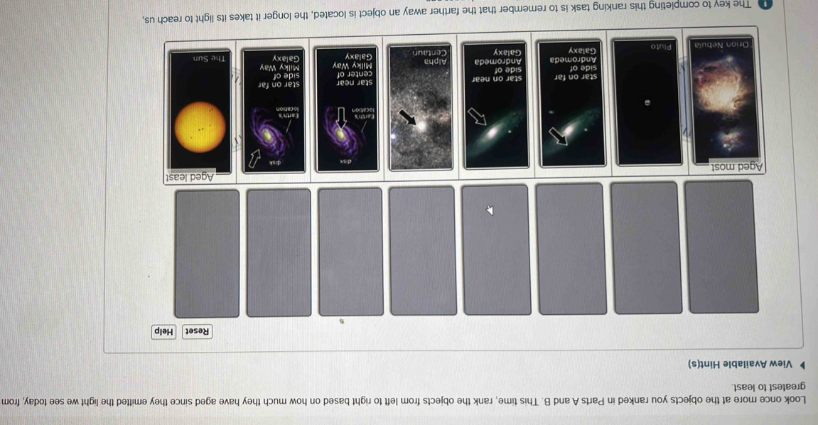 Solved: Look once more at the objects you ranked in Parts A and B. This ...