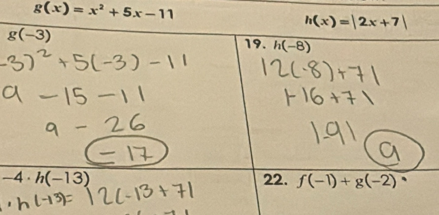 g(x)=x^2+5x-11