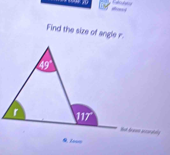 Celculator
allowed
Find the size of angle ?.
0. 140m