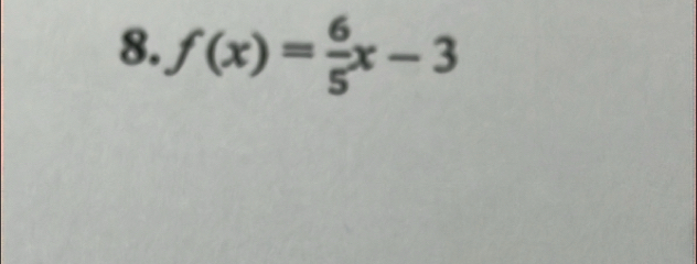 f(x)= 6/5 x-3