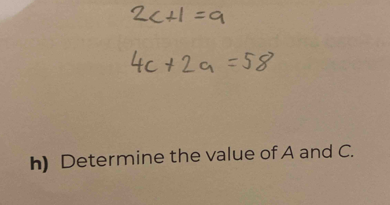 Determine the value of A and C.