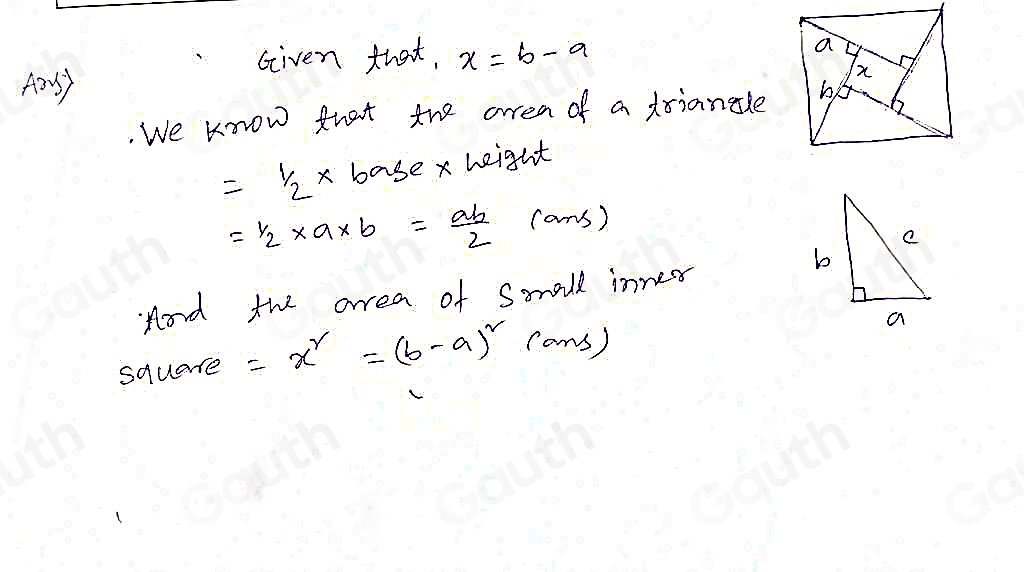 Solved: Figure 1 of 4 > small inner square. Given that the side of the ...