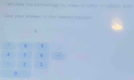 Calculate the percentage by mass of sulfur in sulfunic acid 
Give your answer to the nearest percent
%
。