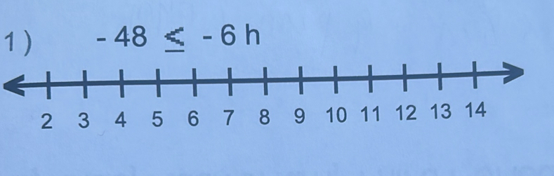 1 ) -48≤ -6h