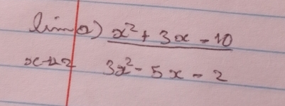 scuo  (x^2+3x-10)/3x^2-5x-2 