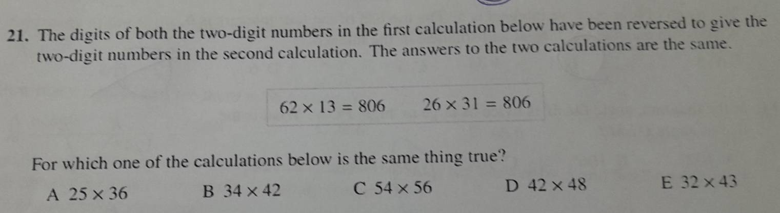 Solved: The digits of both the two-digit numbers in the first ...