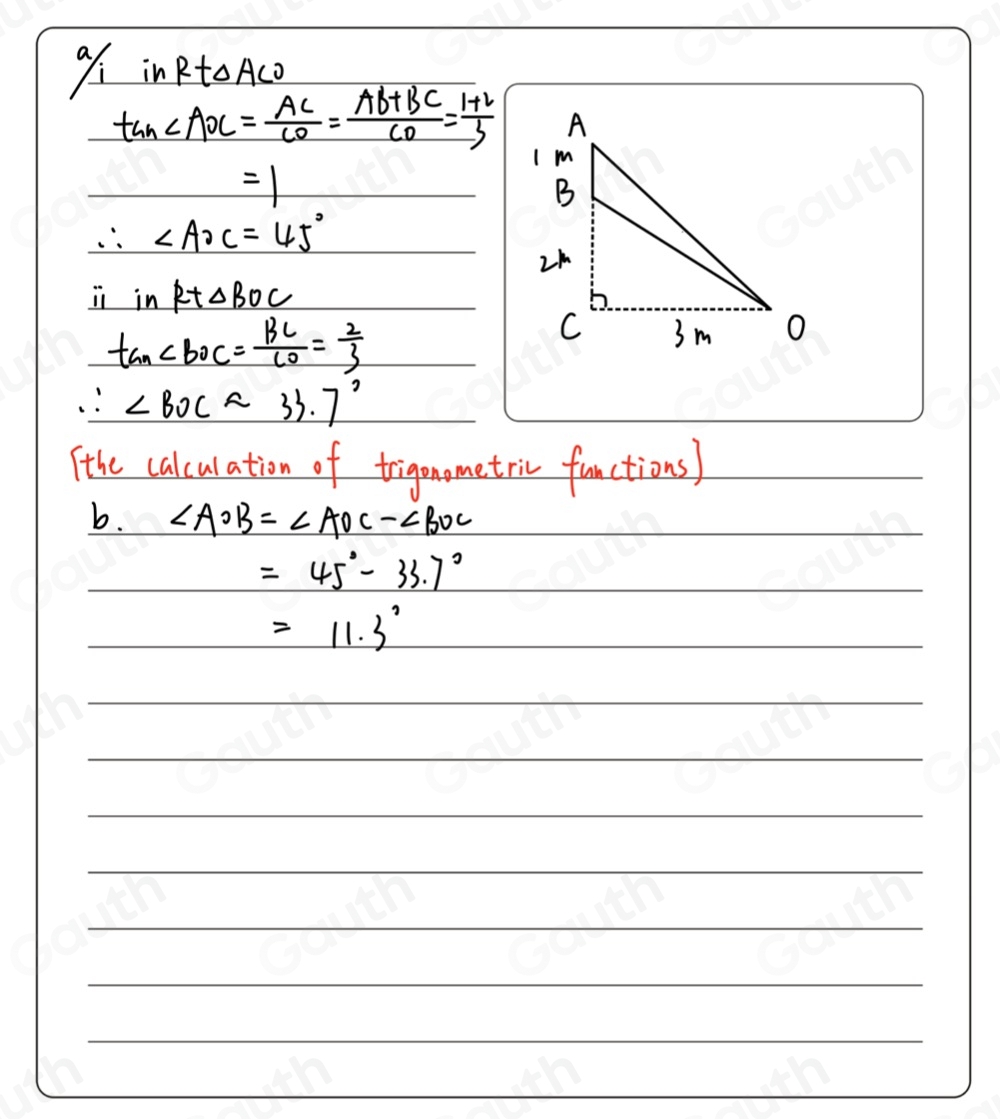 Solved: Consider OAC and OBC a Find, correct to one decimal place where ...