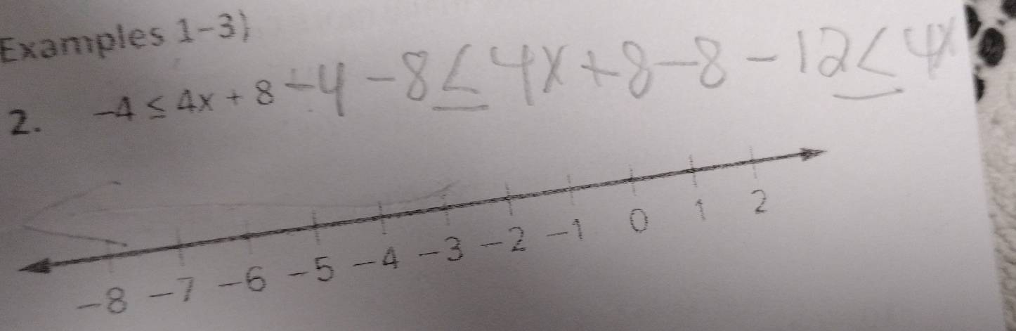 Examples 1-3) 
2. -4≤ 4x+8