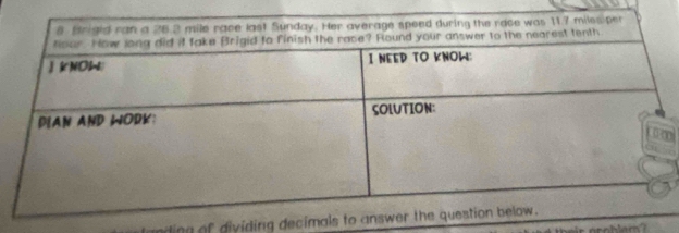 ding of dividing decimals problem?