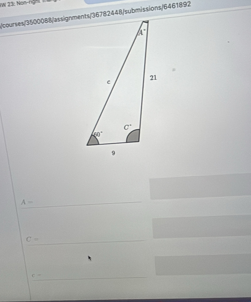 IW 23: Non-right m
A=
C=
c=