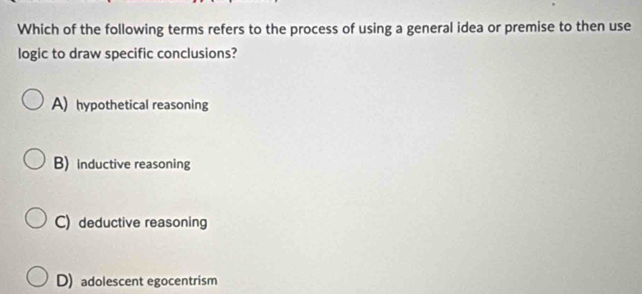 Solved: Which of the following terms refers to the process of using a ...