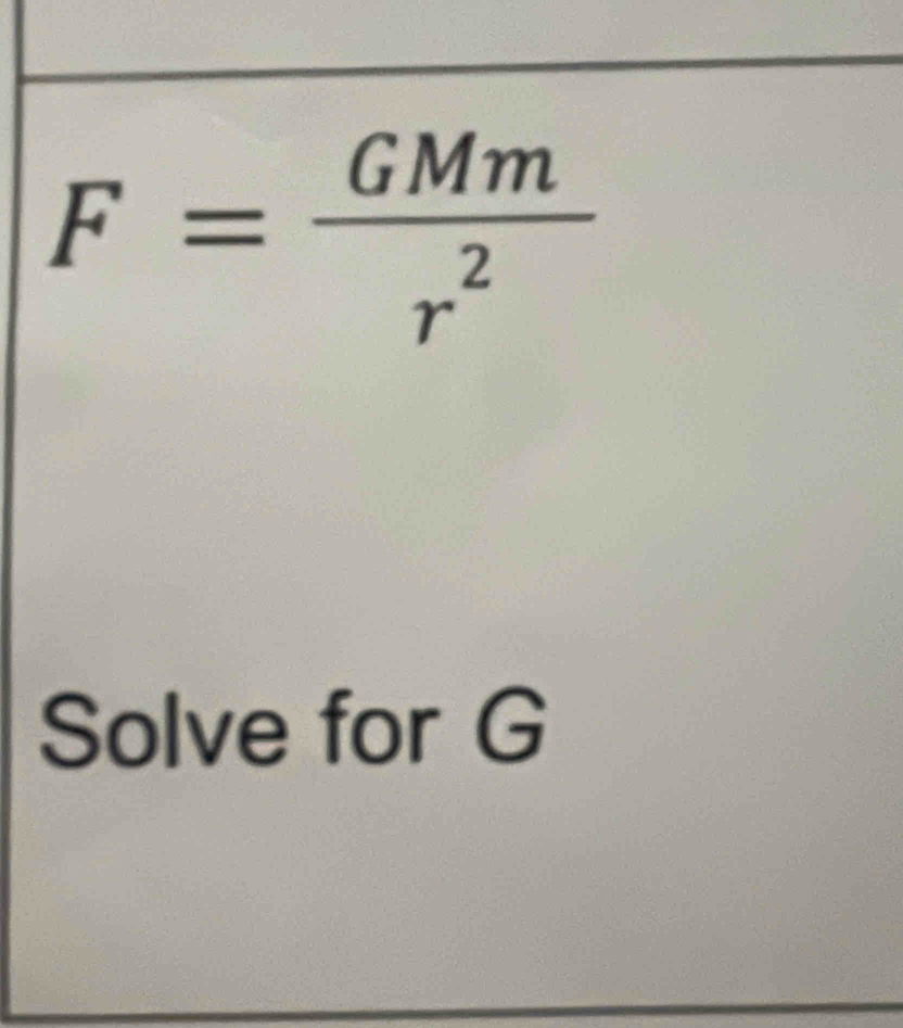 Solve for G