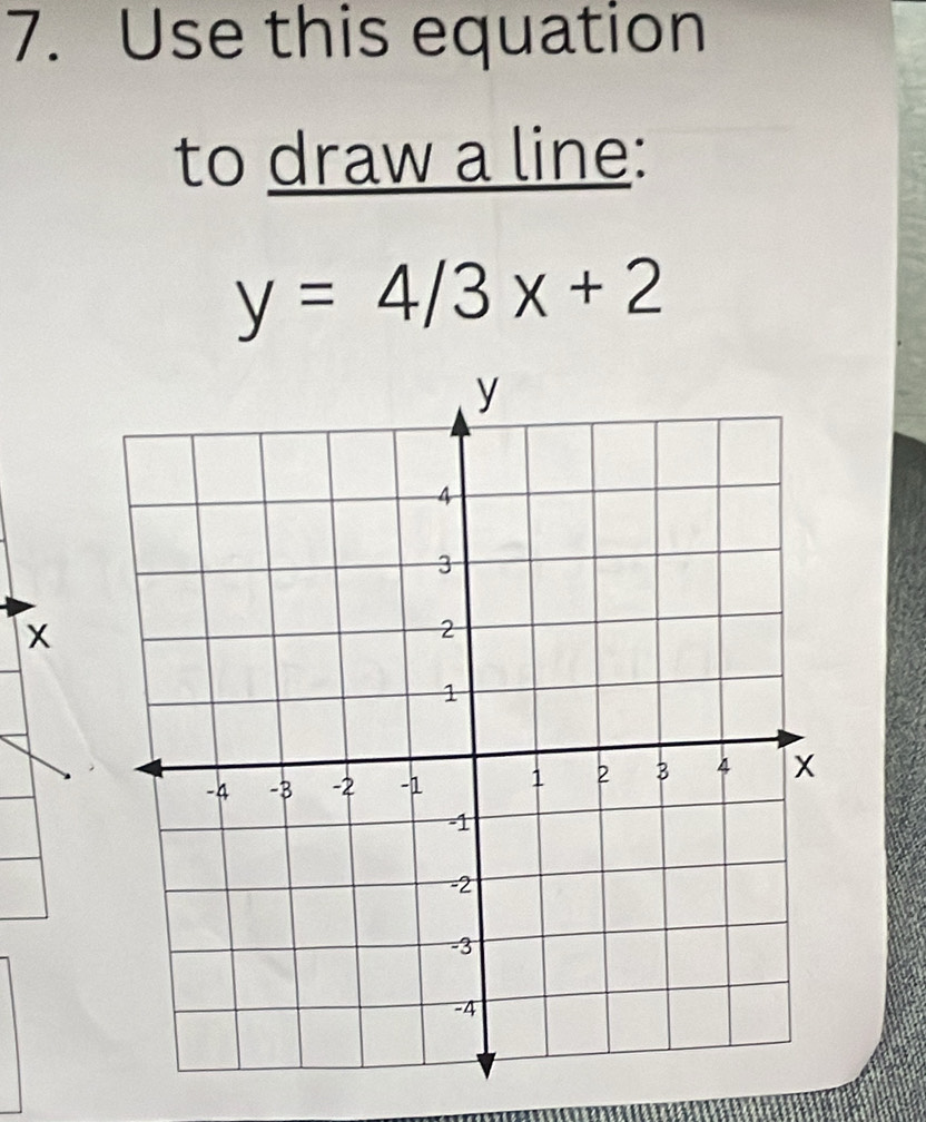 Use this equation 
to draw a line:
y=4/3x+2