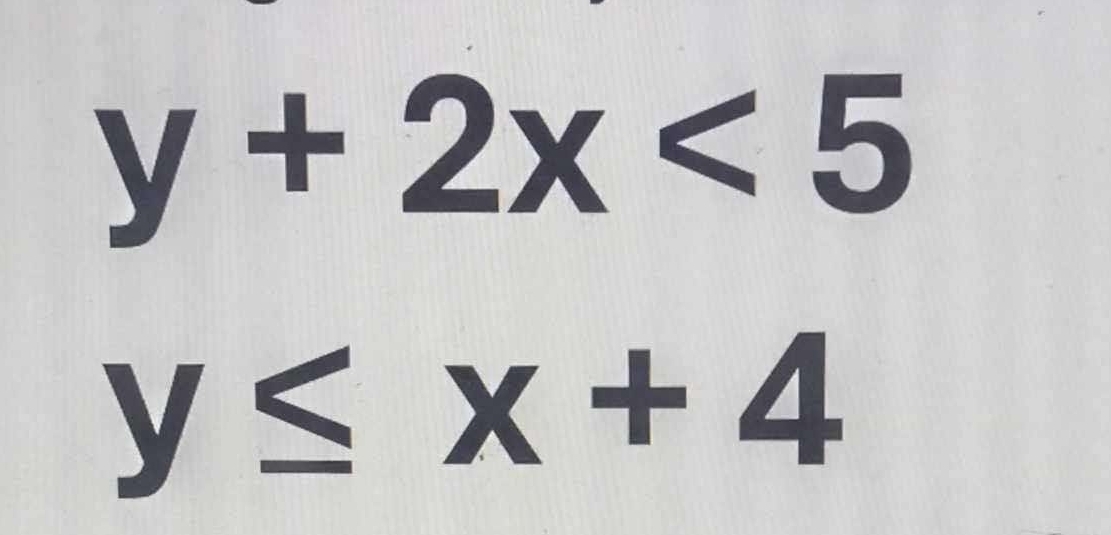 y+2x<5</tex>
y≤ x+4