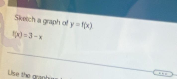 Sketch a graph of y=f(x).
f(x)=3-x
x_1
Use the gra