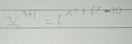 36^(x+1)=6^(x^2)+6^(x-10)