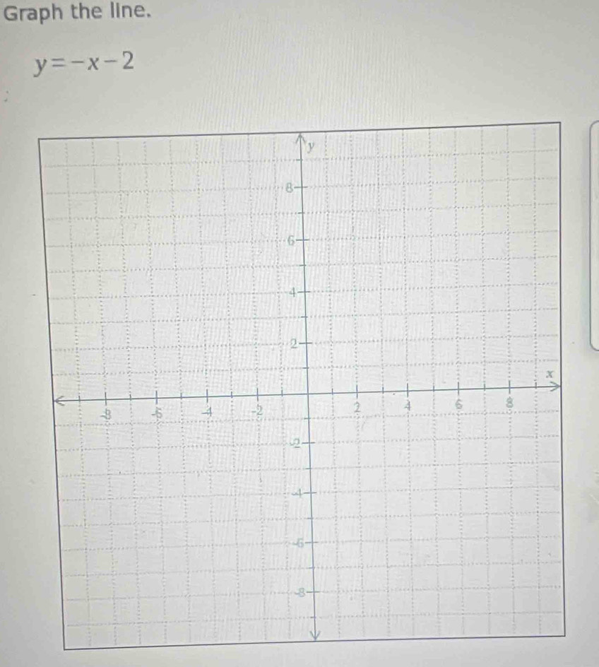 Graph the line.
y=-x-2