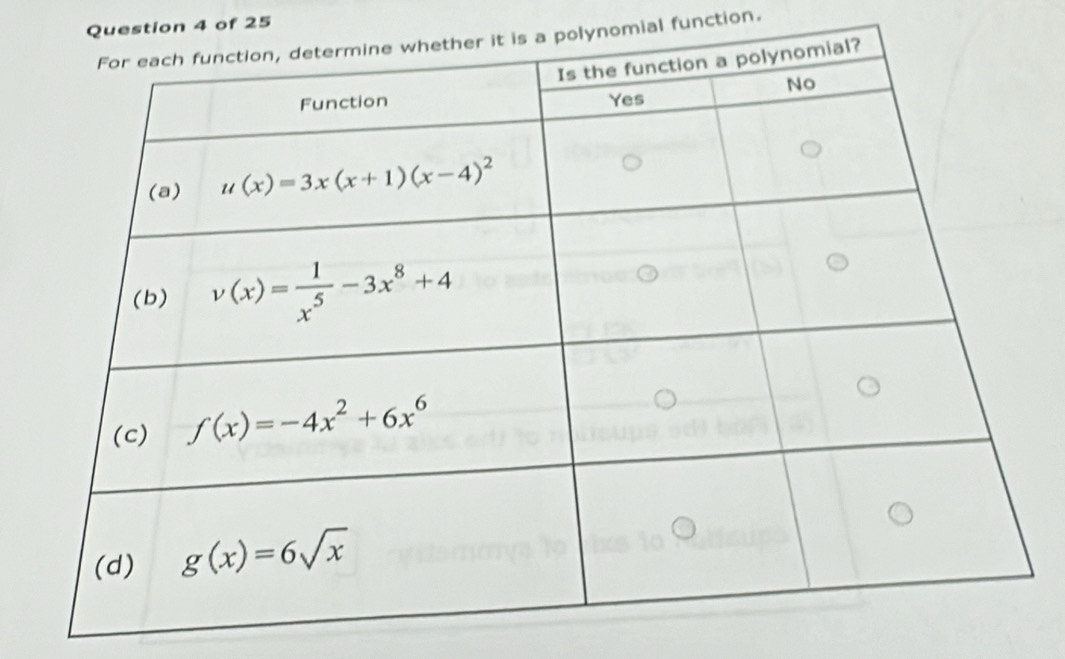 lynomial function.