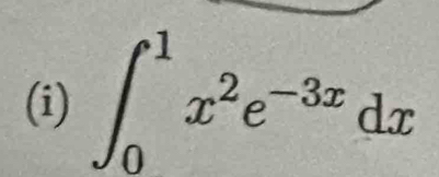 ∈t _0^(1x^2)e^(-3x)dx