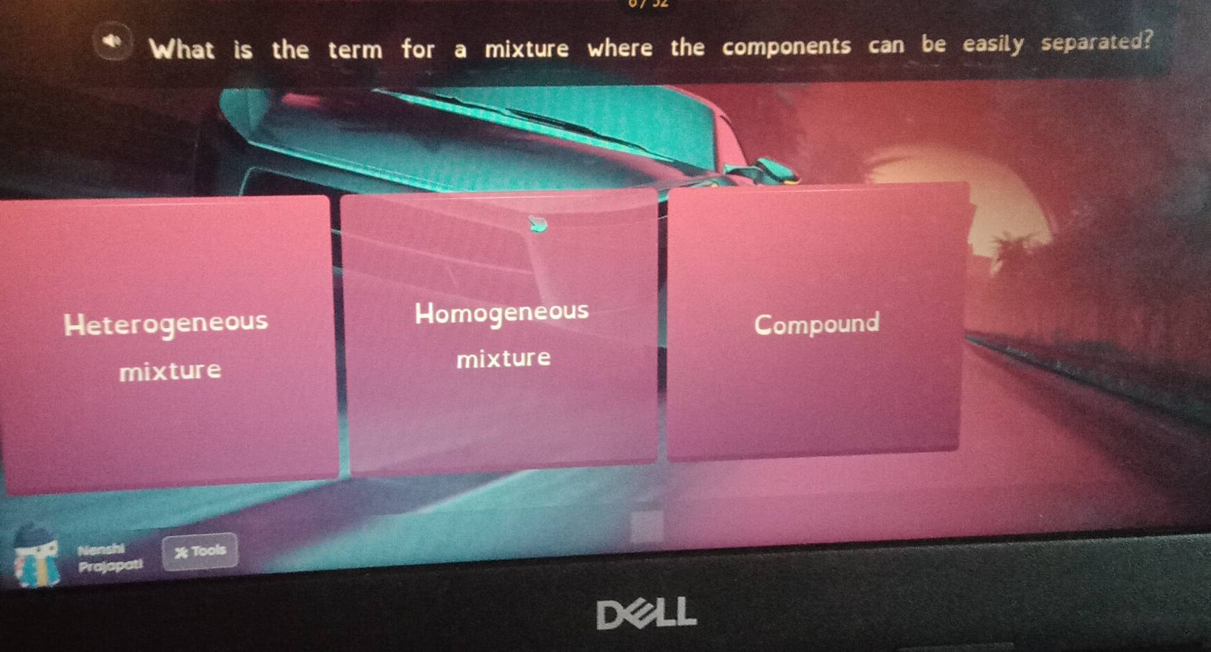 Solved: What is the term for a mixture where the components can be ...