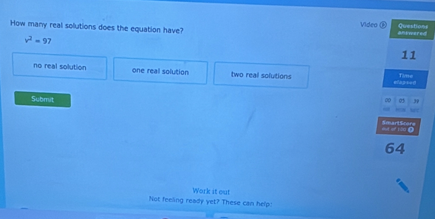 Solved: Video ⑥ Questions How many real solutions does the equation ...