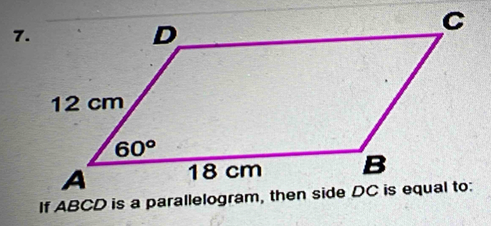 If ABCD is a parallelogra