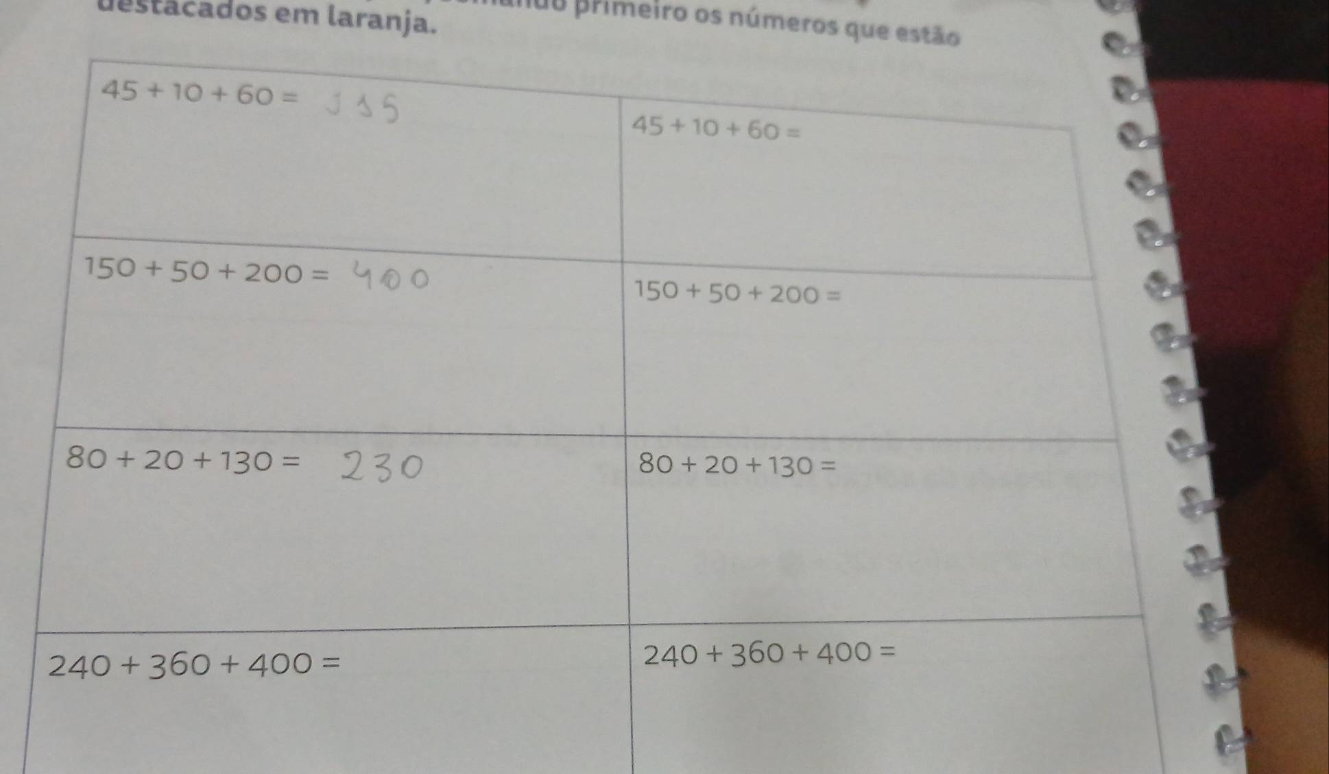 destacados em laranja.
nuo primeiro os números que estão