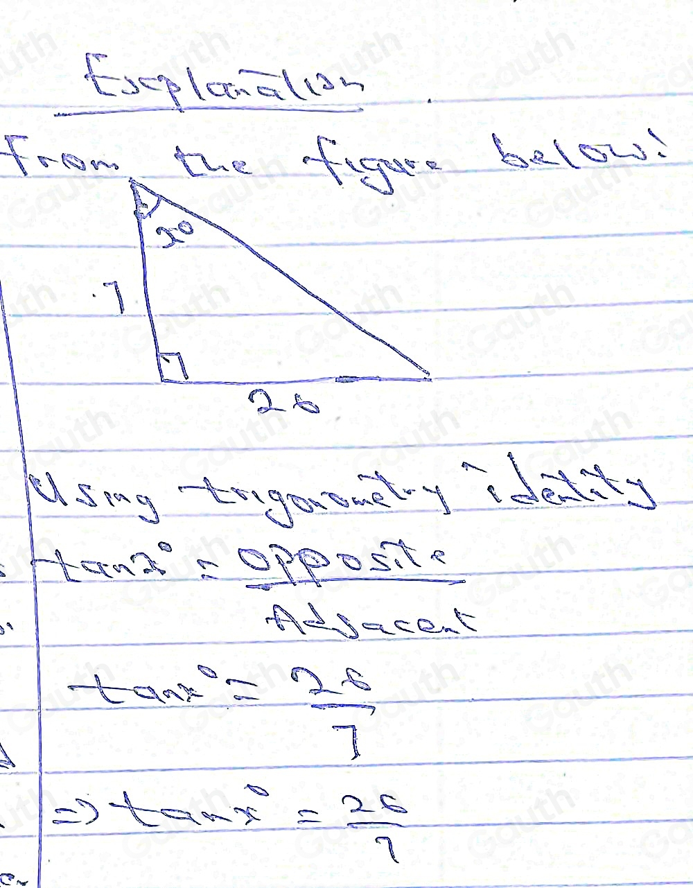 Solved: In the triangle shown, what is the value of tan x° ? A) 1/26 B ...