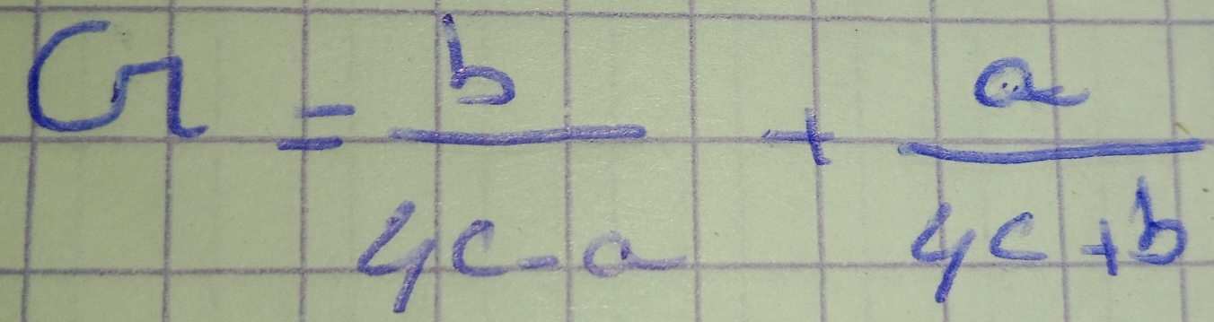 G= b/4c-a + a/4c+b 