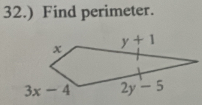 32.) Find perimeter.