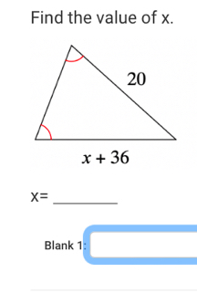 Find the value of x.
x=
_
Blank 1 □