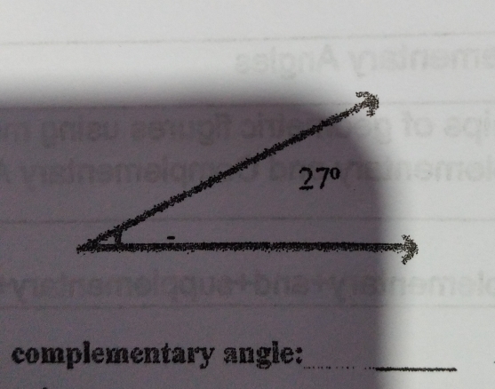 complementary angle: