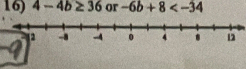 4-4b≥ 36 or -6b+8