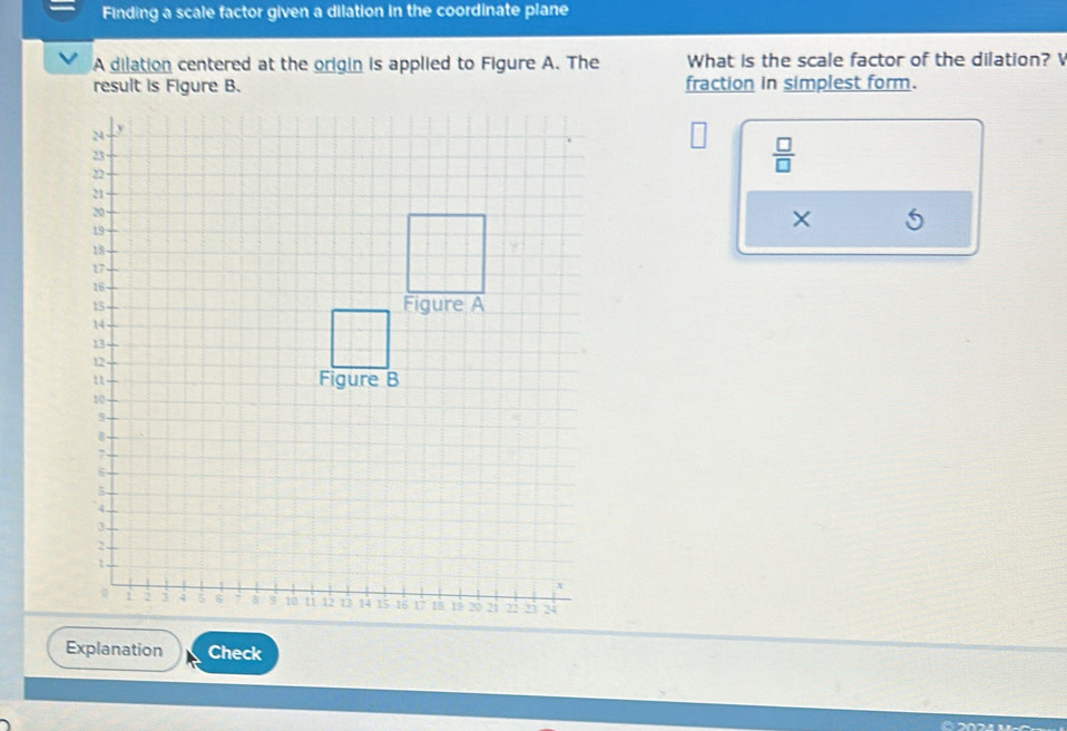 Solved: Finding a scale factor given a dilation in the coordinate plane ...
