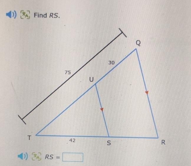 Find RS.
(  _A RS=□