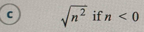 sqrt(n^2)ifn<0</tex>