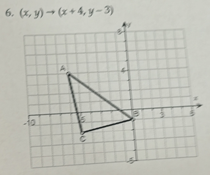 (x,y)to (x+4,y-3)