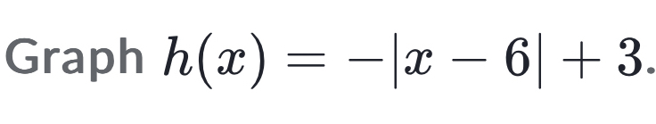 Graph h(x)=-|x-6|+3.