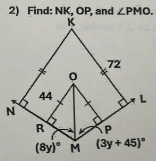 Find: NK, OP, and