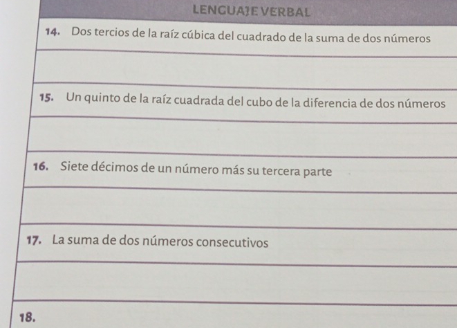 LENGUAJE VERBAL 
s 
18.