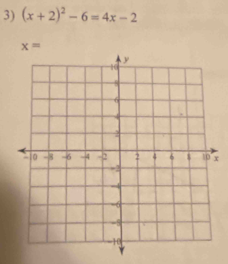 (x+2)^2-6=4x-2
x=
x