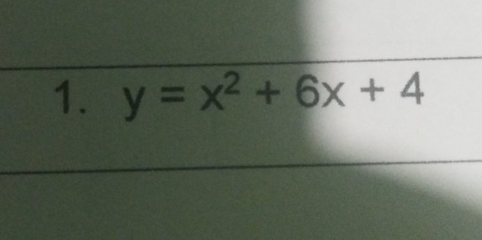 y=x^2+6x+4