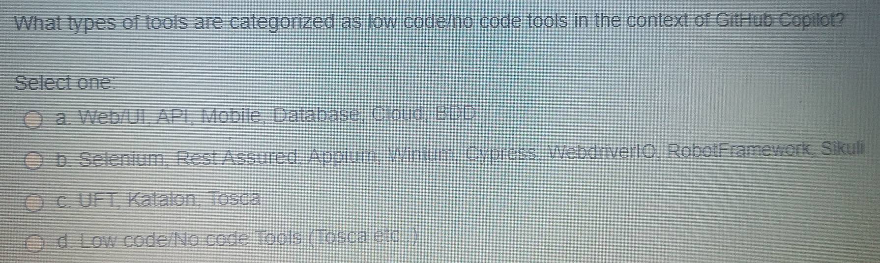 Solved: What types of tools are categorized as low code/no code tools ...
