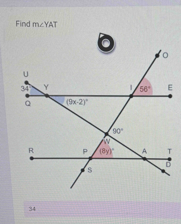 Find m∠ YAT
34